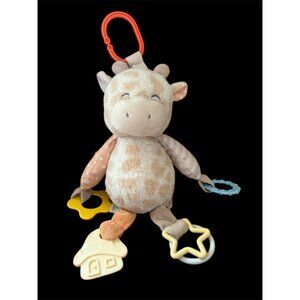 Kellytoy Tan Plush Giraffe Baby Teether Toy With Rattle & Hanging Clip Lovey